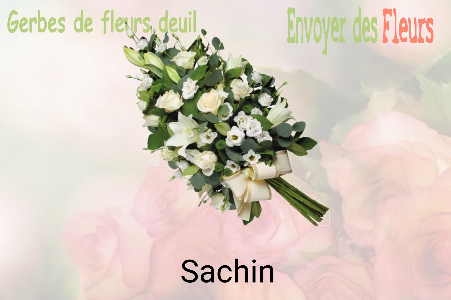 Gerbe de fleurs de deuil livrée à Sachin